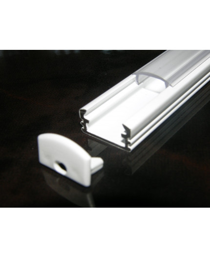 P2 LED profile 1m / 1000mm surface extrusion, painted aluminium, white, with diffuser P2 LED profile 1m / 1000mm surface extrusion, painted aluminium, white, with diffuser