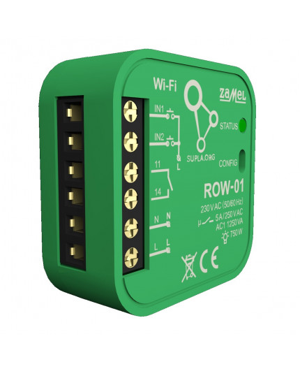 ROW-01 Power socket and lights control module, Wi-Fi 1-channel, Supla ROW-01 Power socket and lights control module, Wi-Fi 1-channel, Supla