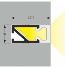 1m recessed LED profile IN1 (anodized, silver), set with milky cover 1m recessed LED profile IN1 (anodized, silver), set with milky cover