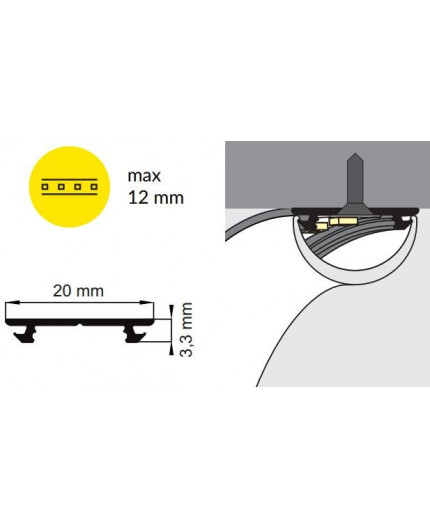 1m flexible LED ARCH1 aluminium profile for arches, with opal cover 1m flexible LED ARCH1 aluminium profile for arches, with opal cover