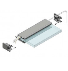 1m glass 8mm LED profile G2, anodized 1m glass 8mm LED profile G2, anodized