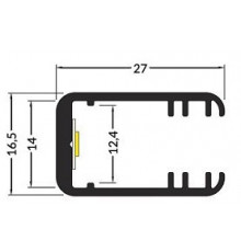 1m glass 8mm LED profile G2, anodized 1m glass 8mm LED profile G2, anodized