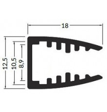 1m glass 6mm LED profile G1, anodized 1m glass 6mm LED profile G1, anodized