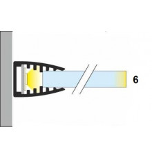 1m glass 6mm LED profile G1, anodized 1m glass 6mm LED profile G1, anodized