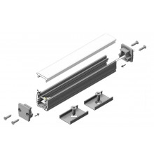 2m recessed floor LED profile T5 (anodized, silver), with opal cover 2m recessed floor LED profile T5 (anodized, silver), with opal cover