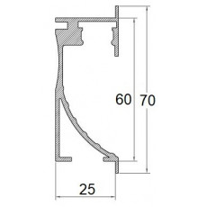 2m Asymmetric Alu-Wall LED Profile EA1 silver anodized with difuser 2m Asymmetric Alu-Wall LED Profile EA1 silver anodized with difuser