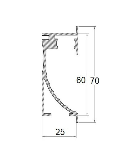 2m Asymmetric Alu-Wall LED Profile EA1 silver anodized with difuser 2m Asymmetric Alu-Wall LED Profile EA1 silver anodized with difuser