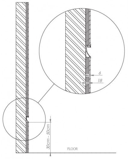2m Asymmetric Alu-Wall LED Profile EA1 silver anodized with difuser 2m Asymmetric Alu-Wall LED Profile EA1 silver anodized with difuser