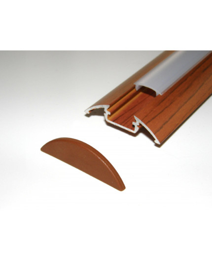 P4 LED profile 1m / 1000mm surface aluminium extrusion, wood palisander effect, with diffuser P4 LED profile 1m / 1000mm surface aluminium extrusion, wood palisander effect, with diffuser