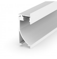 2m Asymmetric Alu-Wall LED Profile EA1 white painted with difuser
