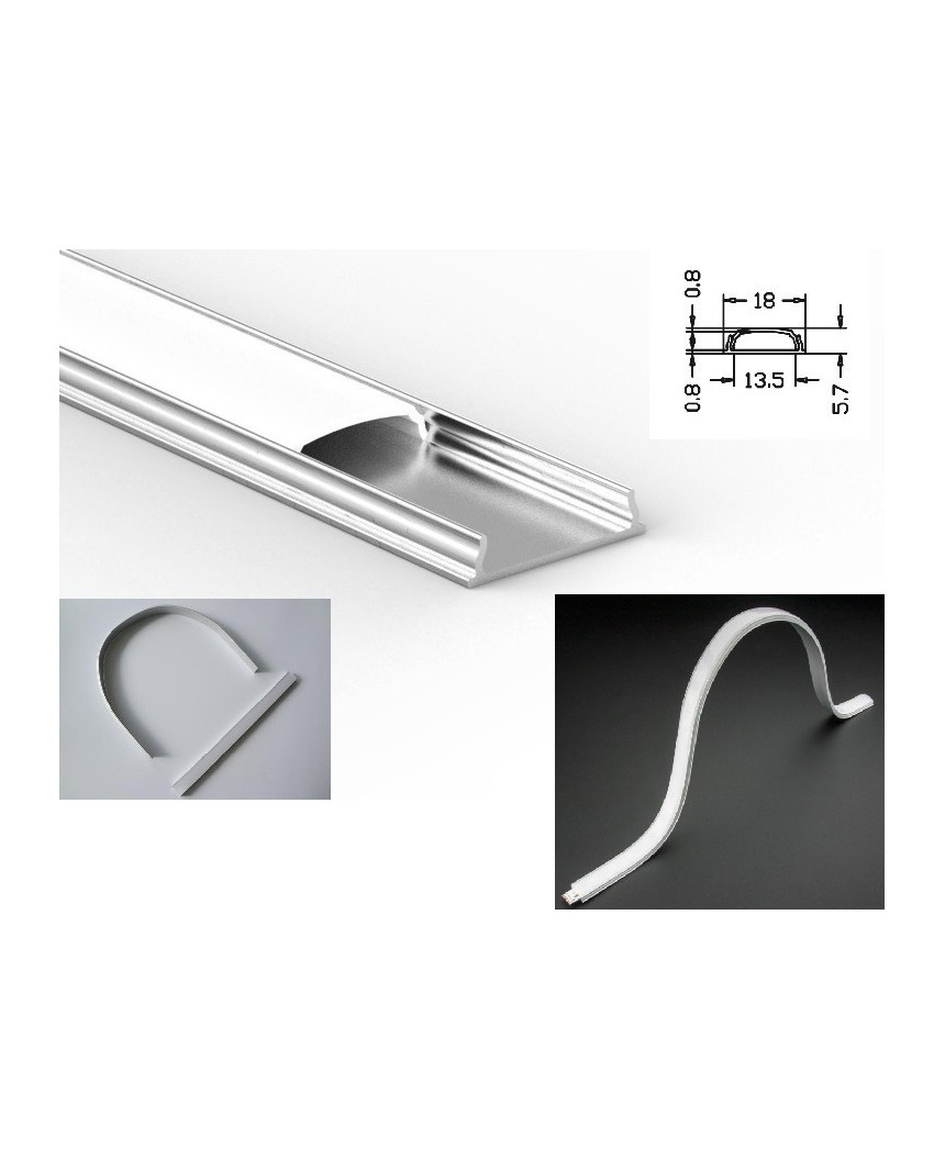 1m extra opal diffuser / cover O2 for LED profile - O2 Bendable LED ...