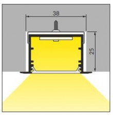 1m Alu-Ceiling Recessed LED profile TXL1 (anodized), set with cover 1m Alu-Ceiling Recessed LED profile TXL1 (anodized), set with cover