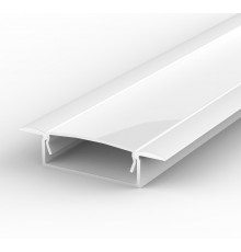 2m recessed LED aluminium channel painted white extrusion EW1 diffuser