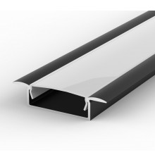 1m recessed LED aluminium profile painted black extrusion EW1 diffuser