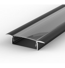 1m recessed LED aluminium profile painted black extrusion EW1 diffuser 1m recessed LED aluminium profile painted black extrusion EW1 diffuser