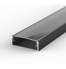 1m LED Aluminium U-profile EW2 black painted with diffuser 1m LED Aluminium U-profile EW2 black painted with diffuser