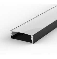 2m LED Aluminium U-profile EW2 black painted with diffuser