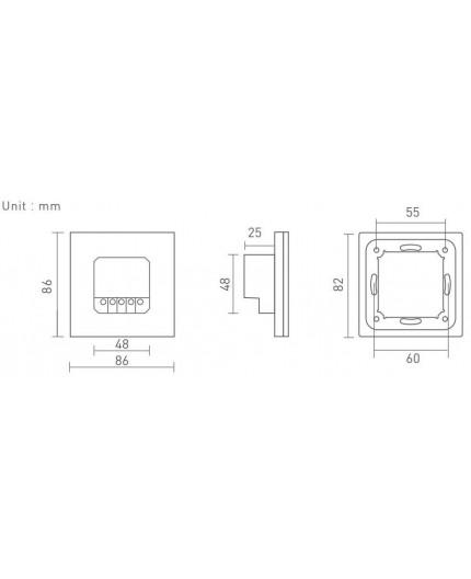 Wall mounted DALI rotary dimmer E6-DA1 Wall mounted DALI rotary dimmer E6-DA1