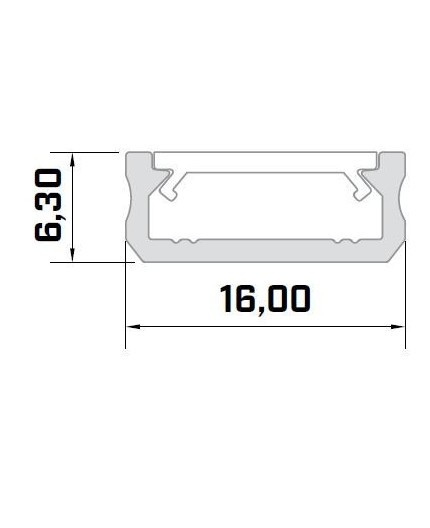 KL2 micro LED profile 1m, anodized aluminium silver, set with diffuser KL2 micro LED profile 1m, anodized aluminium silver, set with diffuser