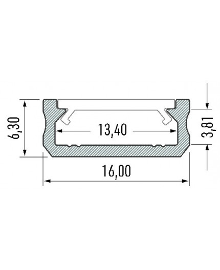 KL2 micro LED profile 1m, anodized aluminium silver, set with diffuser KL2 micro LED profile 1m, anodized aluminium silver, set with diffuser