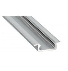 1m LED aluminium profile KL1, anodized, silver, set with diffuser