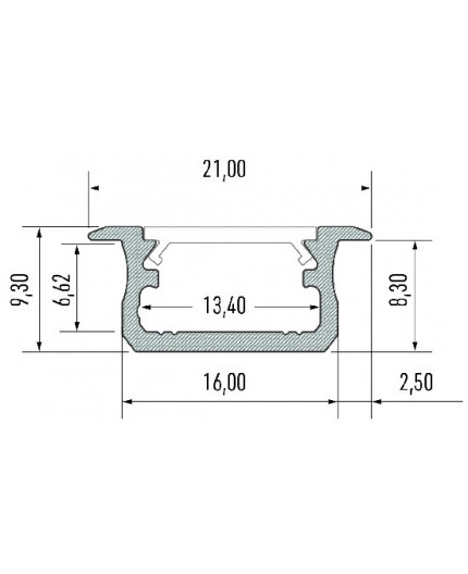 1m LED aluminium profile K1, painted, white, set with diffuser 1m LED aluminium profile K1, painted, white, set with diffuser