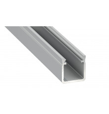 KH2 LED aluminium profile 2m, anodized, silver, set with diffuser