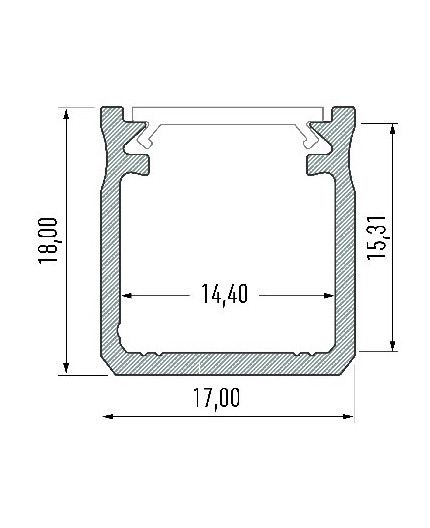 KH2 LED aluminium profile 2m, anodized, silver, set with diffuser KH2 LED aluminium profile 2m, anodized, silver, set with diffuser