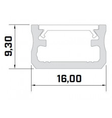 K2 LED aluminium profile 2m, anodized, silver, set with diffuser K2 LED aluminium profile 2m, anodized, silver, set with diffuser