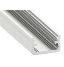 K2 LED aluminium profile 2m, anodized, silver, set with diffuser