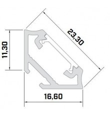K3 corner LED aluminium profile 1m, anodized, silver, set with diffuser K3 corner LED aluminium profile 1m, anodized, silver, set with diffuser