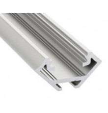 Sample of corner LED aluminium profile K3, anodized, silver, diffuser