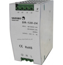 120W 24VDC Switching Power Supply for DIN Rail Mounting
