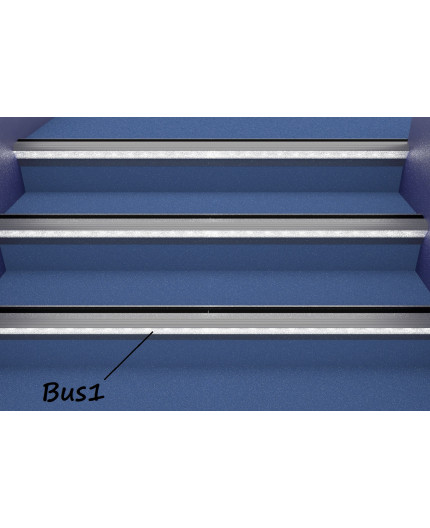 1m LED profile step light extrusion Bus1, anodized aluminium, silver 1m LED profile step light extrusion Bus1, anodized aluminium, silver