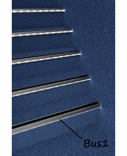 1m LED profile step light extrusion Bus1, anodized aluminium, silver 1m LED profile step light extrusion Bus1, anodized aluminium, silver