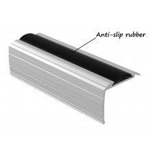 1m profile step extrusion Bus2 anodized aluminium silver rubber insert