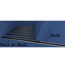 2m profile floor extrusion Bus3 anodized aluminium silver rubber insert 2m profile floor extrusion Bus3 anodized aluminium silver rubber insert