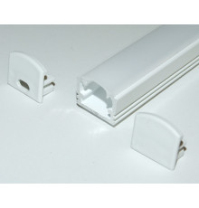 PH2 LED profile 1m / 1000mm surface high extrusion, painted aluminium, white, with opal diffuser