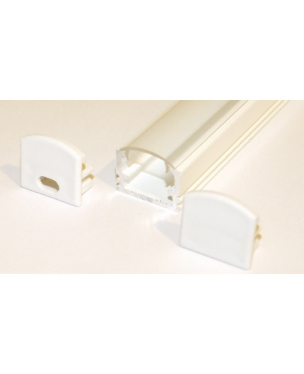 PH2 LED profile 2m / 2000mm surface high extrusion, painted aluminium, white, with transparent diffuser PH2 LED profile 2m / 2000mm surface high extrusion, painted aluminium, white, with transparent diffuser