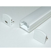 PH2 LED profile 2m / 2000mm surface high extrusion, painted aluminium, white, with opal diffuser