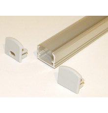 PH2 LED profile 1m / 1000mm surface high extrusion, anodized aluminium, silver, with transparent diffuser