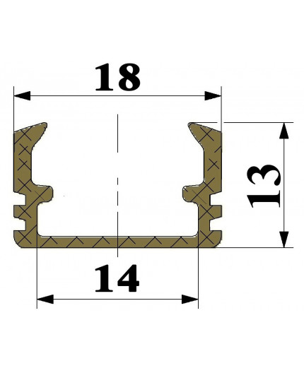 PH2 LED profile 1.5m / 1500mm surface high extrusion, anodized aluminium, silver, plus diffuser PH2 LED profile 1.5m / 1500mm surface high extrusion, anodized aluminium, silver, plus diffuser
