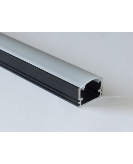 1m LED profile PH2 surface high extrusion, anodized aluminium, black 1m LED profile PH2 surface high extrusion, anodized aluminium, black