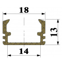 3m LED profile PH2 surface high extrusion raw aluminium, with diffuser 3m LED profile PH2 surface high extrusion raw aluminium, with diffuser