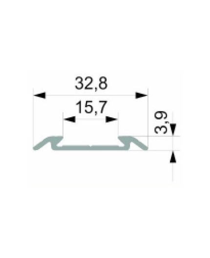 2.5m profile floor extrusion Bus3, anodized aluminium, silver, rubber insert 2.5m profile floor extrusion Bus3, anodized aluminium, silver, rubber insert