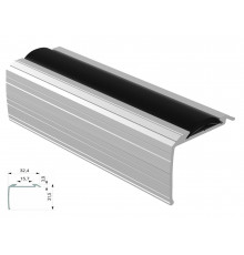 2m profile step extrusion Bus2 anodized aluminium silver rubber insert 2m profile step extrusion Bus2 anodized aluminium silver rubber insert