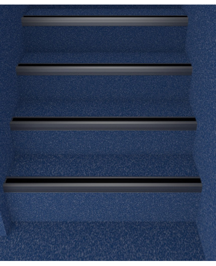 2m profile step extrusion Bus2 anodized aluminium silver rubber insert 2m profile step extrusion Bus2 anodized aluminium silver rubber insert