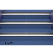2.5m LED profile step light extrusion Bus1, anodized aluminium, silver 2.5m LED profile step light extrusion Bus1, anodized aluminium, silver