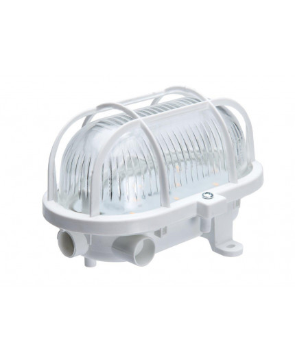 5W 4000K 570lm OVAL 60 12V/24V LED Bulkhead Light Lamp IP54, plastic cage, glass cover