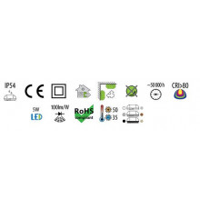 5W 4000K 570lm OVAL 60 12V/24V LED Bulkhead Light Lamp IP54, removable steel cage, glass cover 5W 4000K 570lm OVAL 60 12V/24V LED Bulkhead Light Lamp IP54, removable steel cage, glass cover